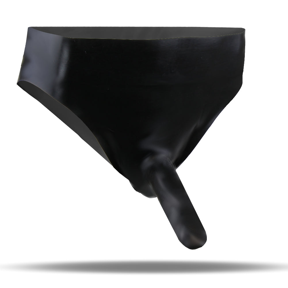 LatexDreamwear Slip mit integrierter Penishülle (Rüsselslip), schwarz.