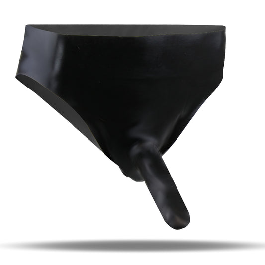 LatexDreamwear Slip mit integrierter Penishülle (Rüsselslip), schwarz.