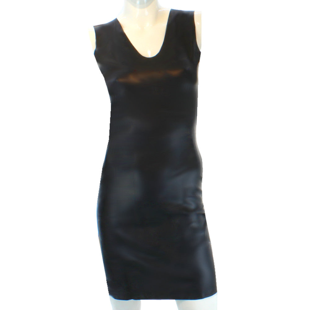 Schwarzes, langes Latexkleid