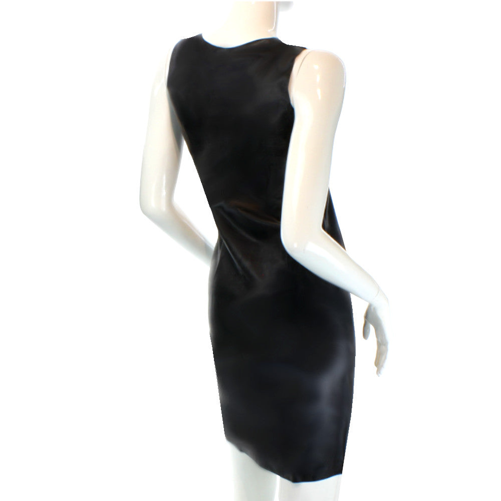 Schwarzes, langes Latexkleid