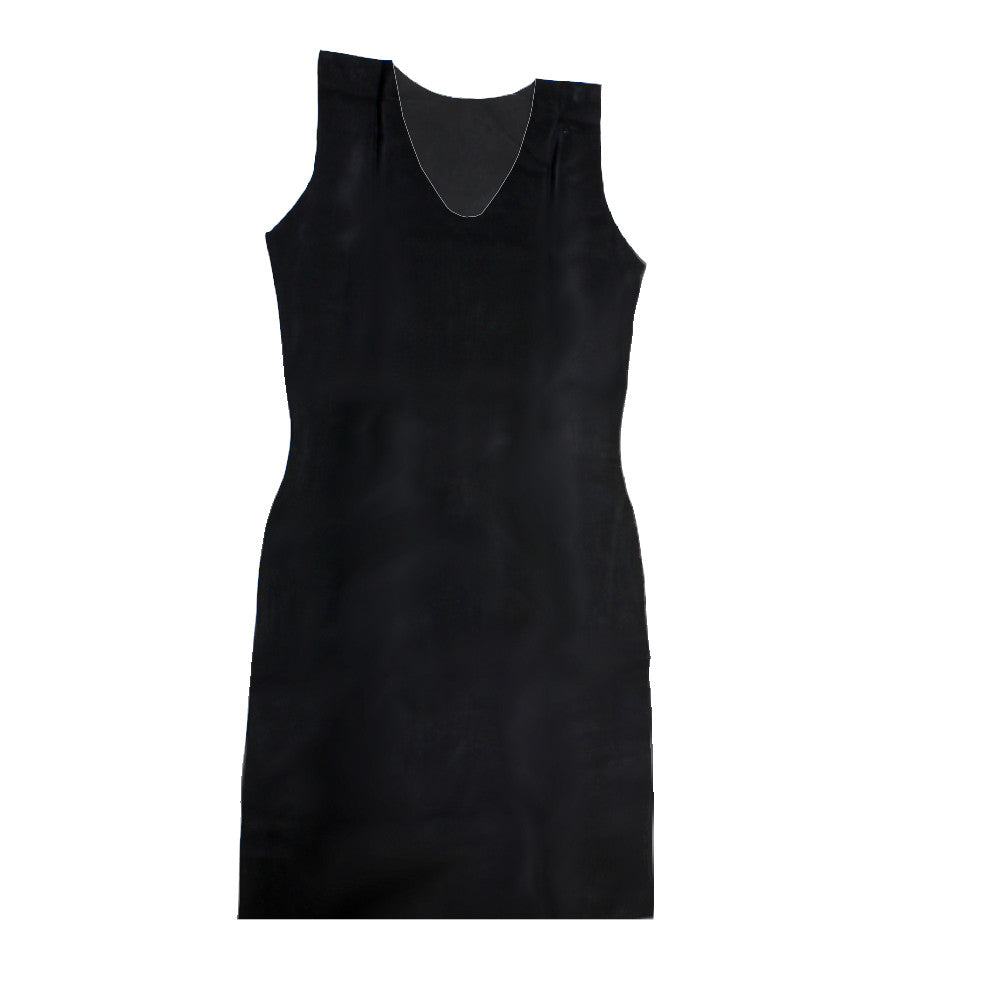 Schwarzes, langes Latexkleid