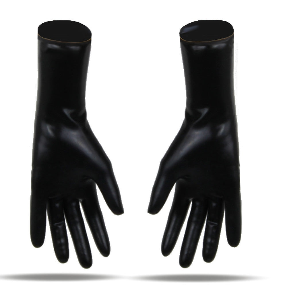Kurze Latexhandschuhe 3D Getaucht in Schwarz