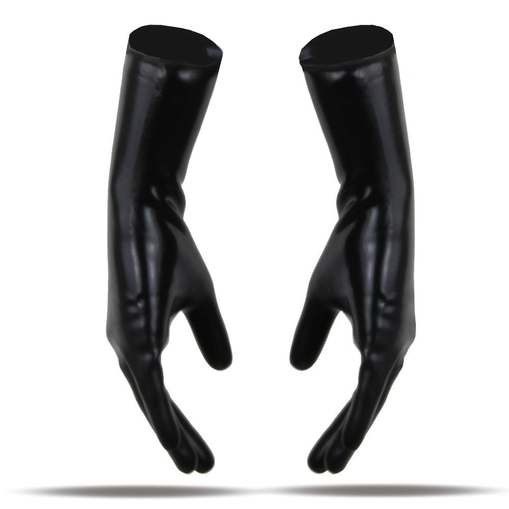 Kurze Latexhandschuhe 3D Getaucht in Schwarz
