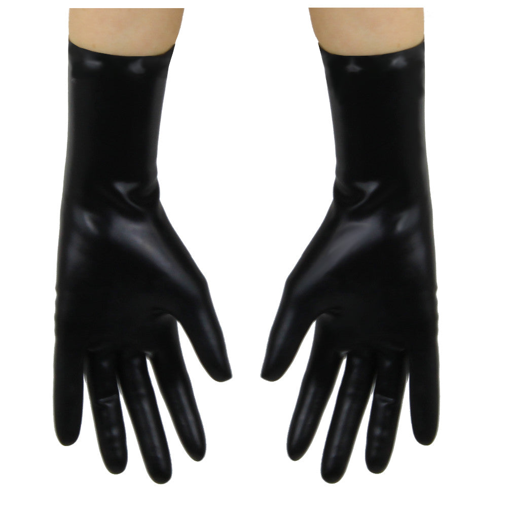Kurze Latexhandschuhe 3D Getaucht in Schwarz