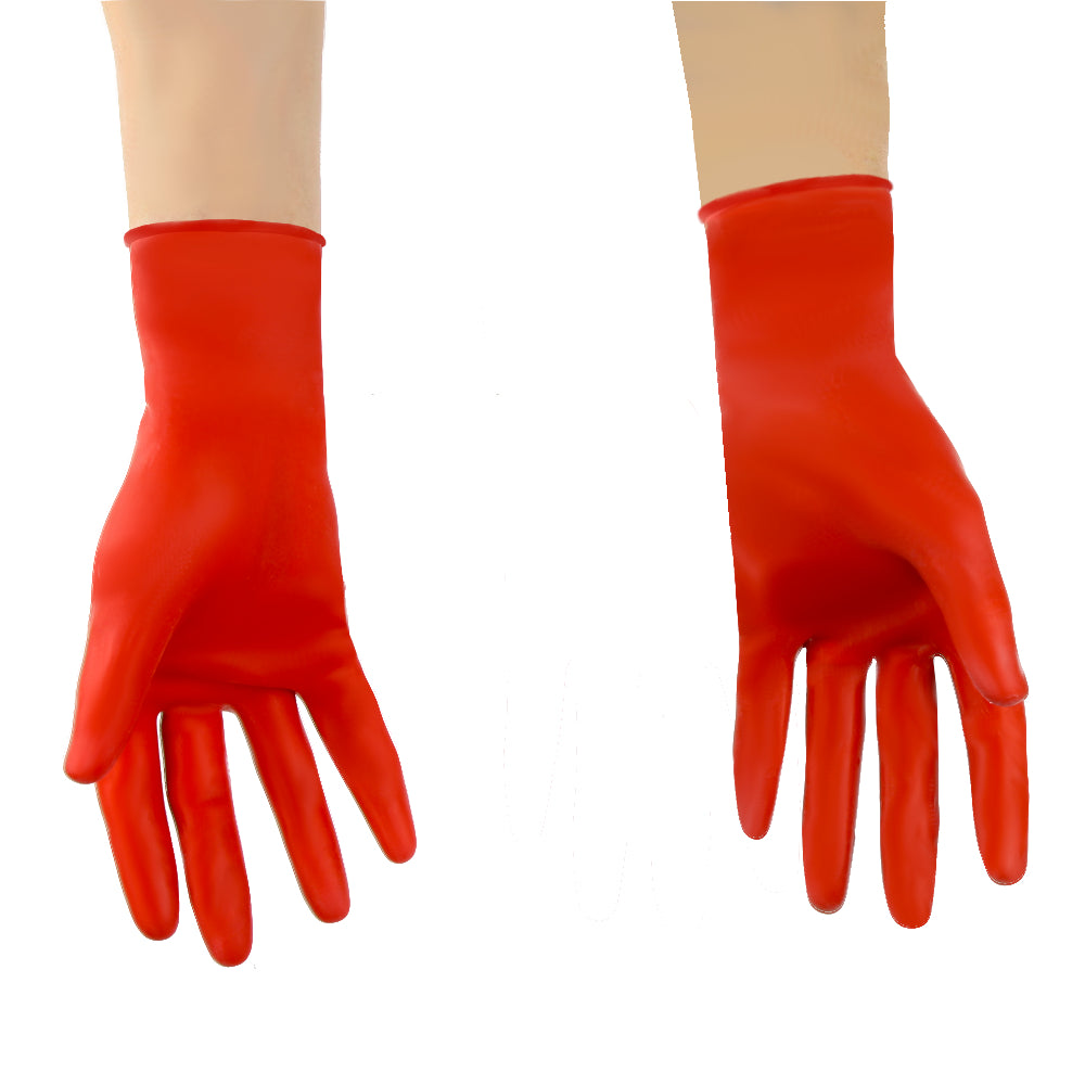 HEAVY Latex Handschuhe kurz 3D getaucht mit Rollrand