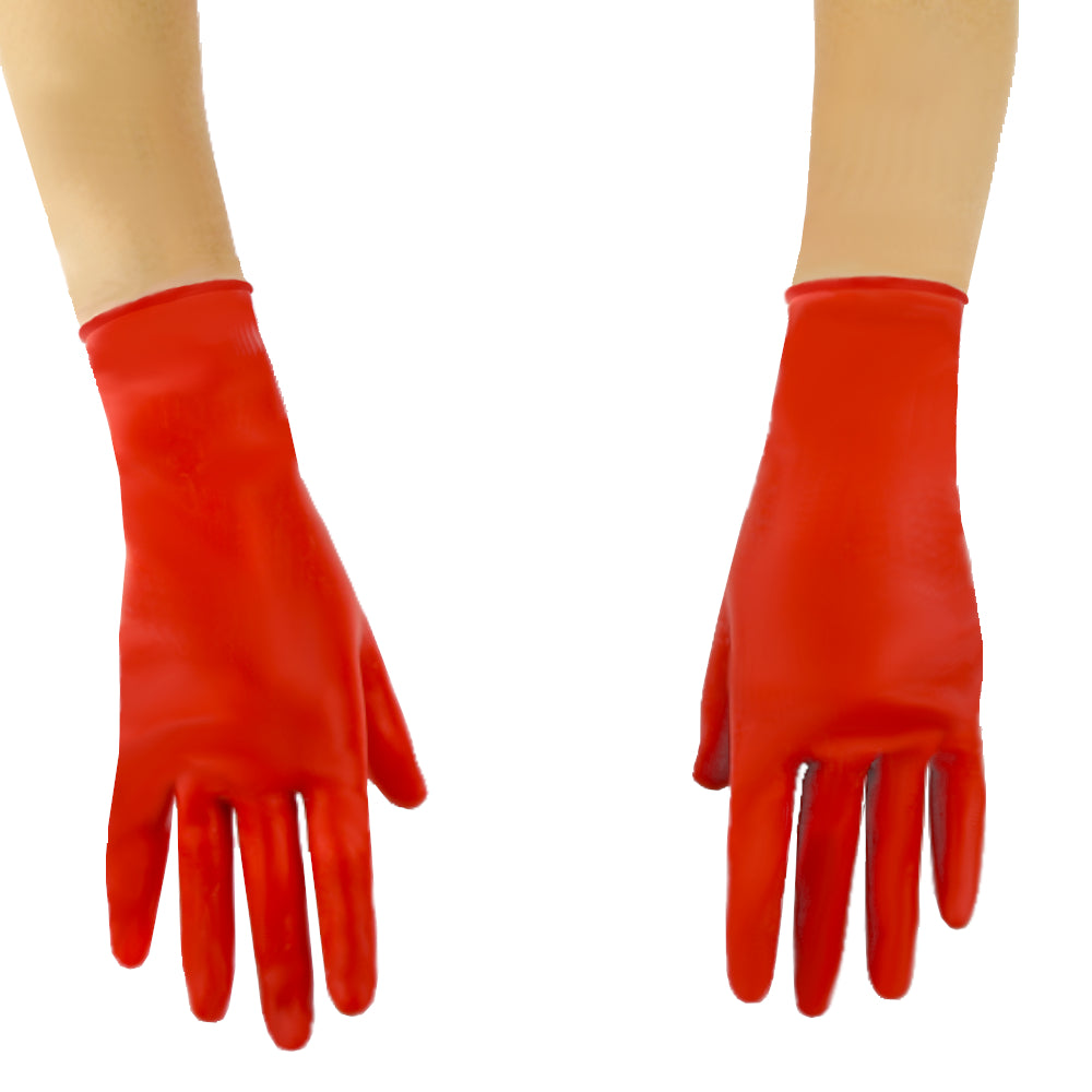 HEAVY Latex Handschuhe kurz 3D getaucht mit Rollrand
