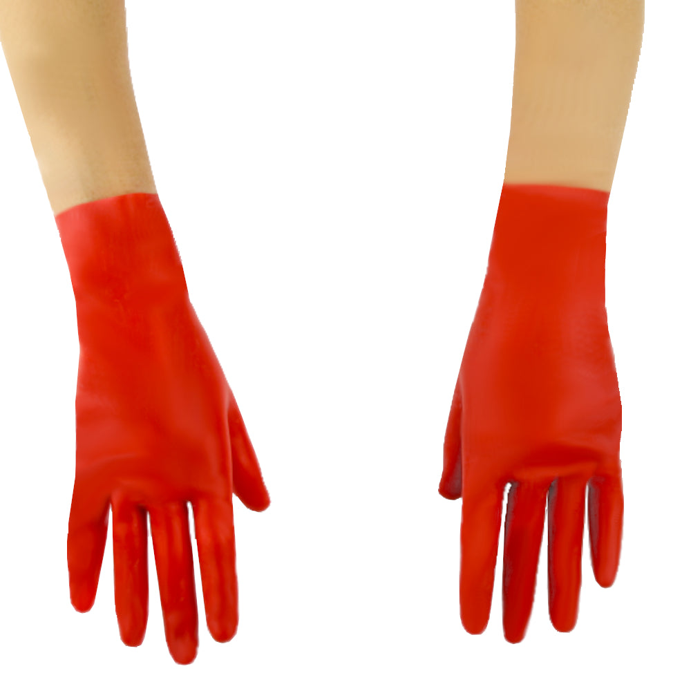 Kurze Latex Handschuhe in Rot