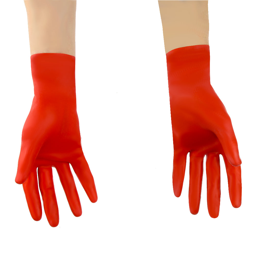 Kurze Latex Handschuhe in Rot