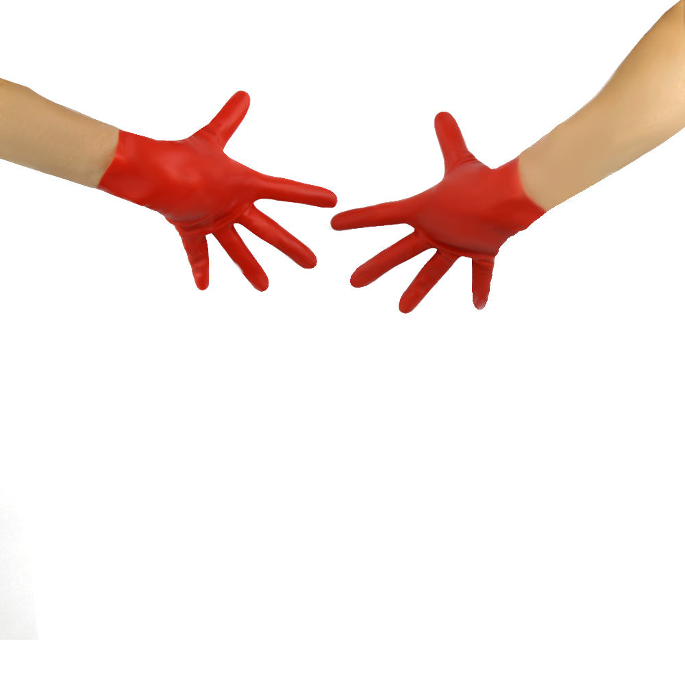 Kurze Latex Handschuhe in Rot