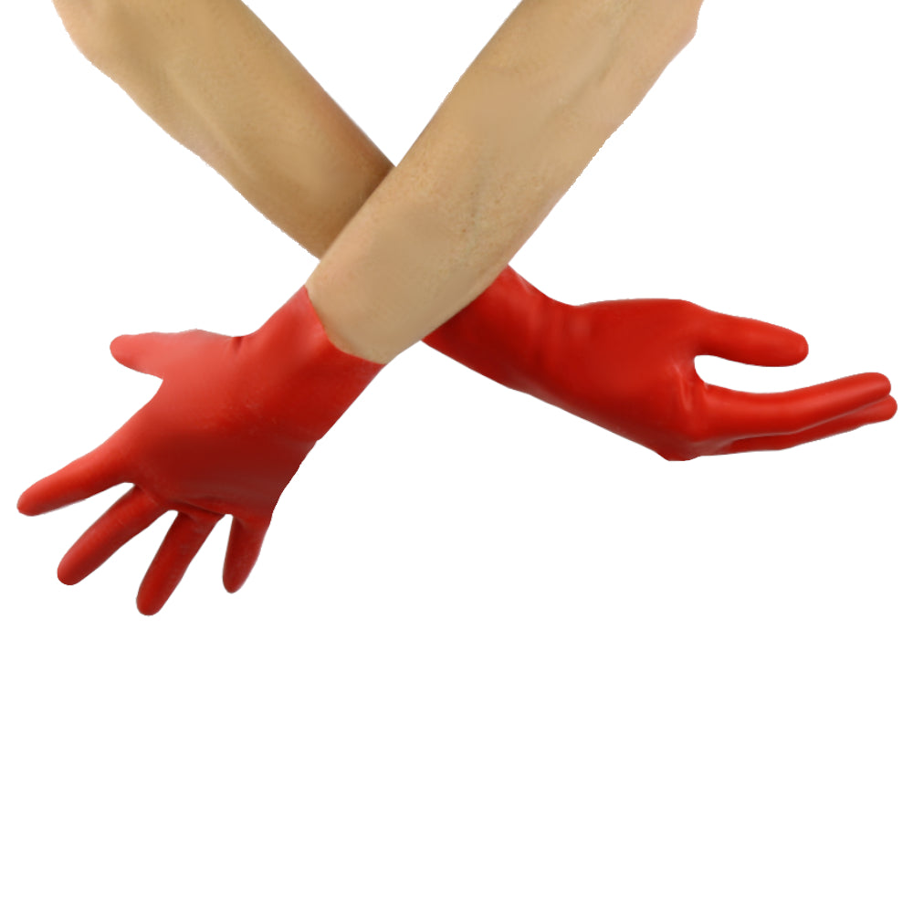 Rote HEAVY Latex Handschuhe kurz