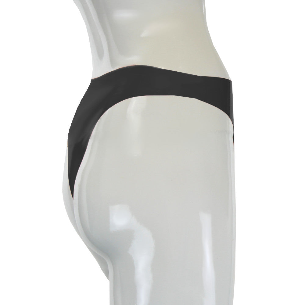 Schwarzer Latex Damen Tanga