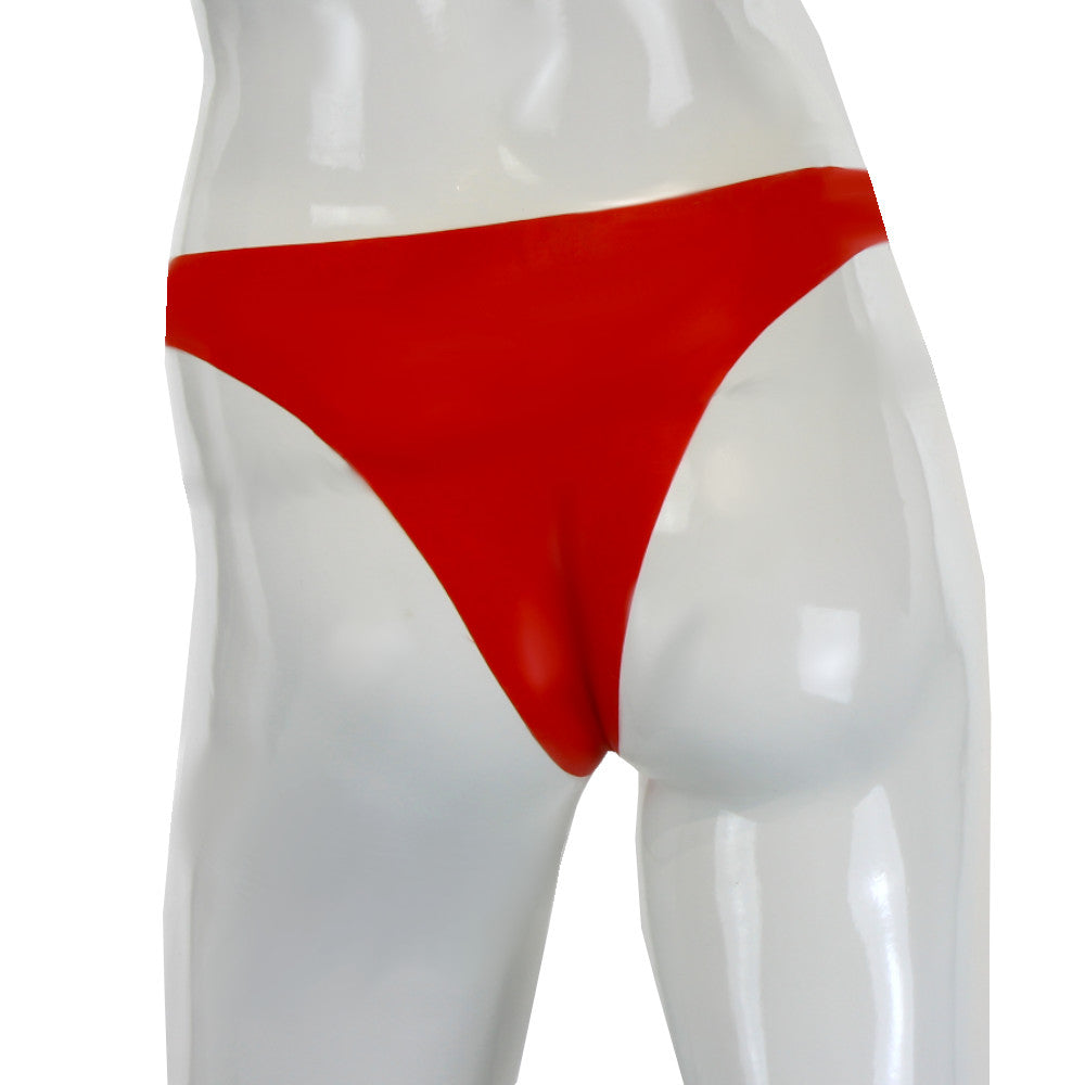 Roter Latex Damen Tanga