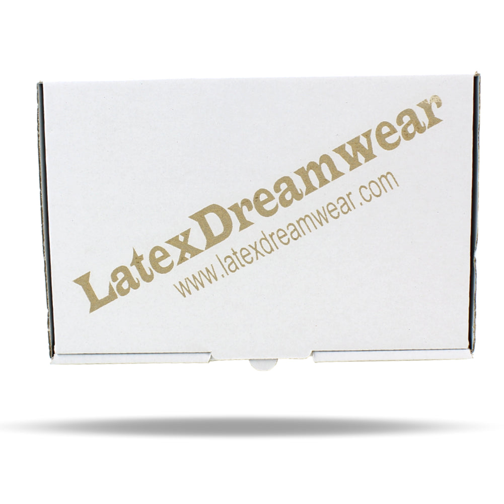 DIN A5 Faltkarton mit personalisiertem Logo von LatexDreamwear