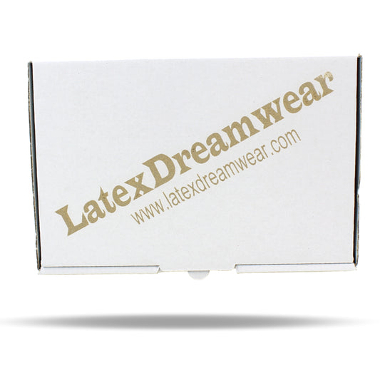 DIN A5 Faltkarton mit personalisiertem Logo von LatexDreamwear