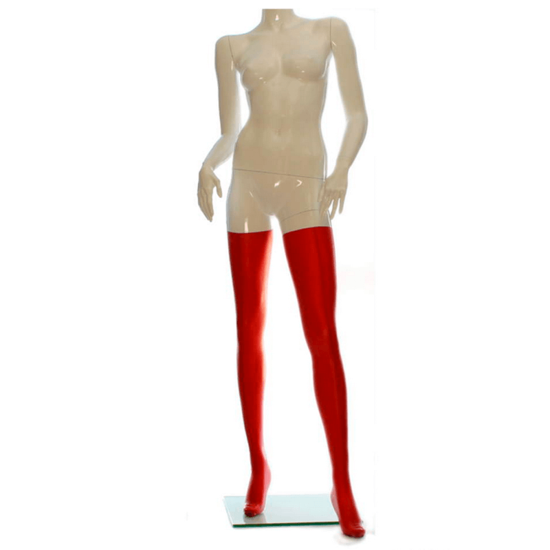 Latex Damen-Strümpfe superlang, rot, getaucht, 0.4mm