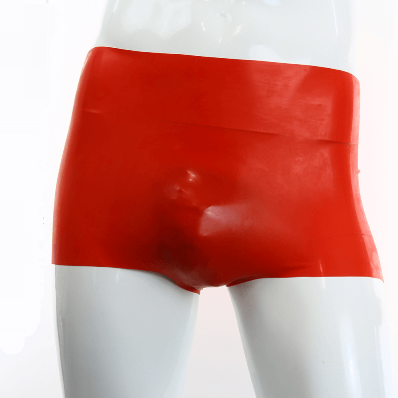 Hochwertige Latex Hotpants in Rot, anatomisch geschnitten.