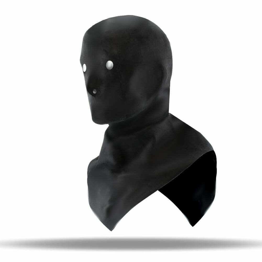 Latex "Henker" Maske mit Kragen, schwarz, 0.35 mm