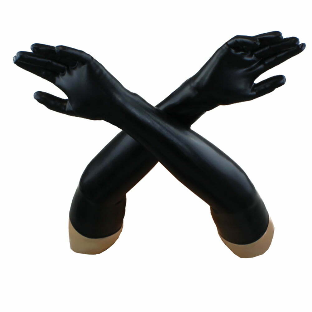 Latex Damen-Handschuhe, oberarm lang, schwarz