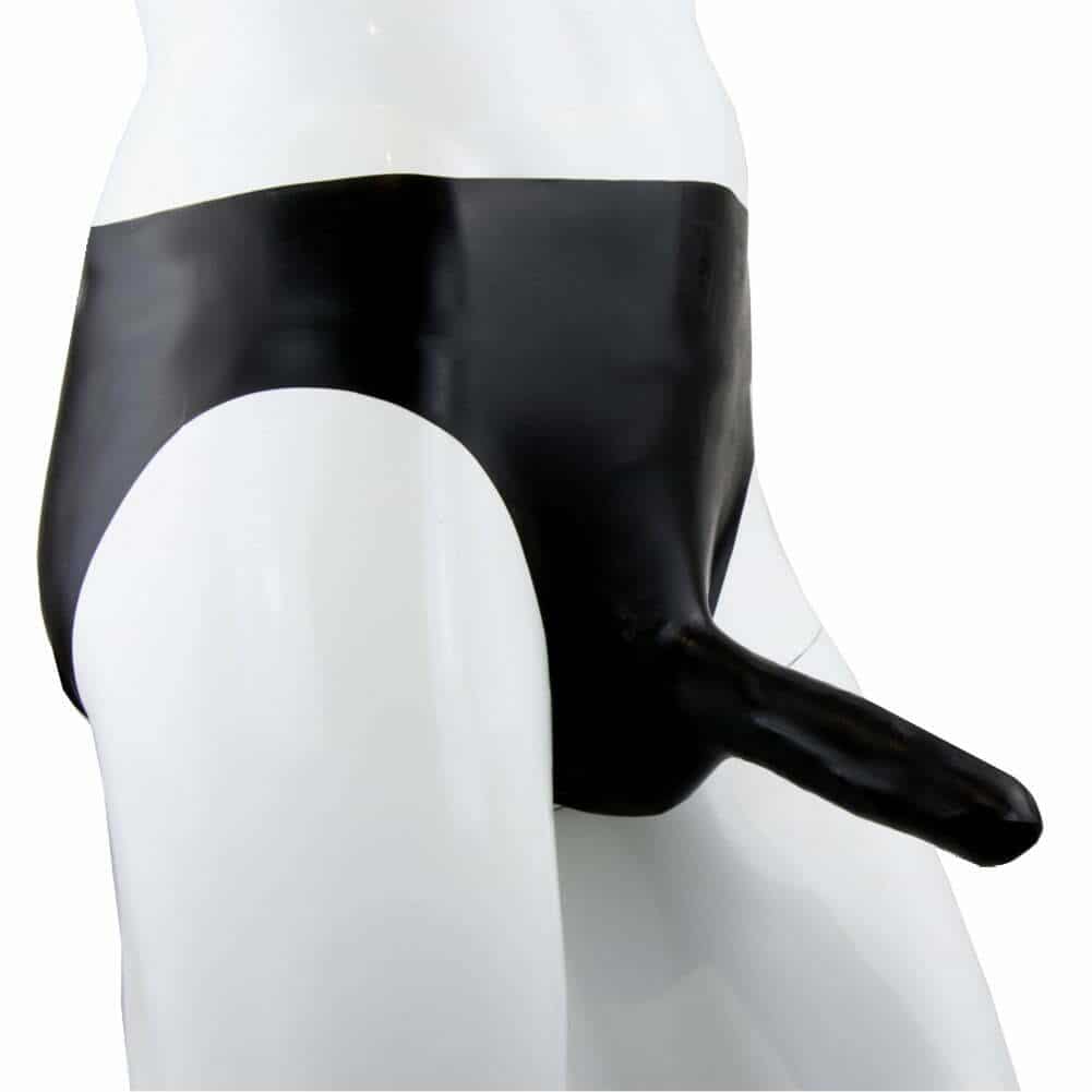 Latex Slip mit Penishülle - Rüsselslip, schwarz