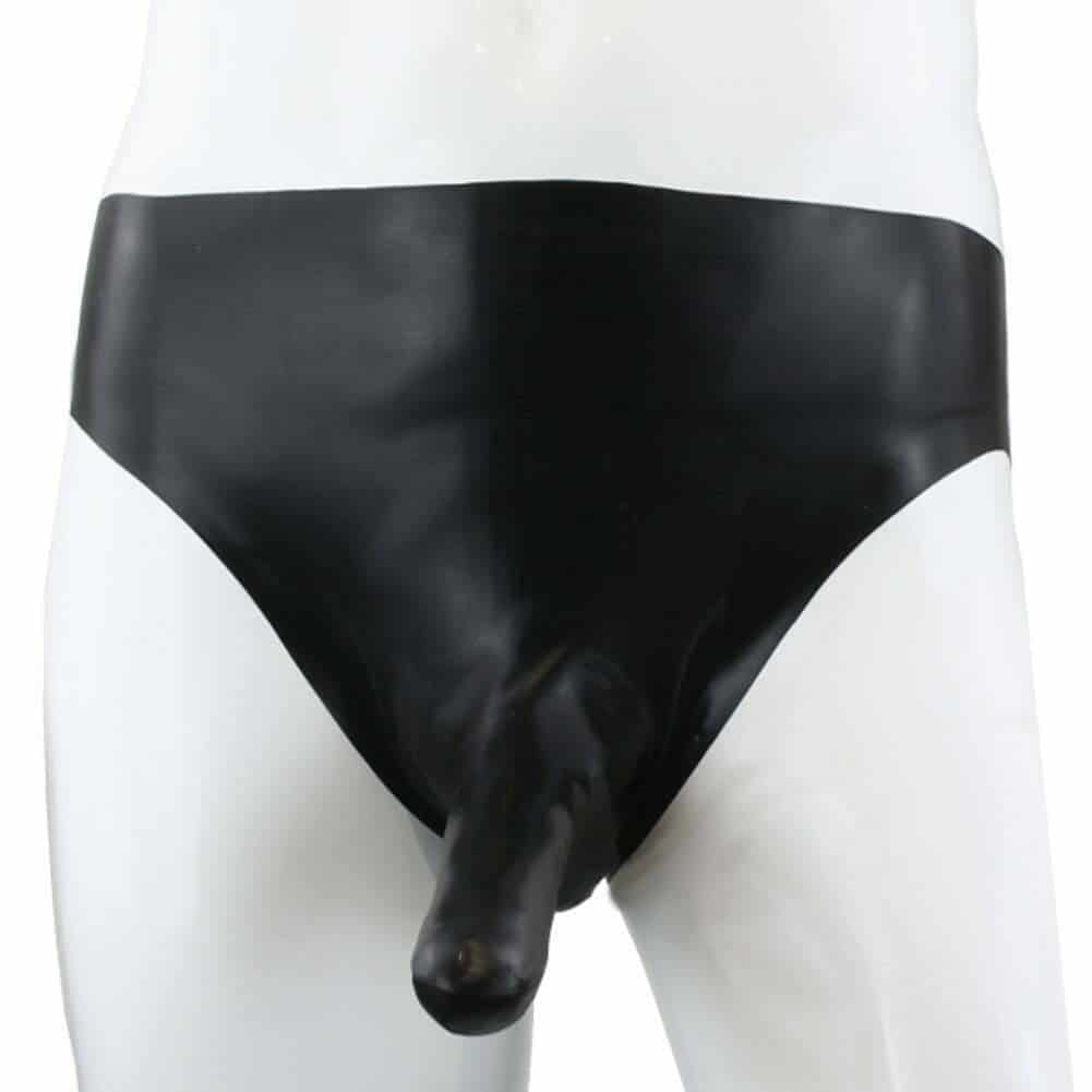 Latex Slip mit Penishülle - Rüsselslip, schwarz