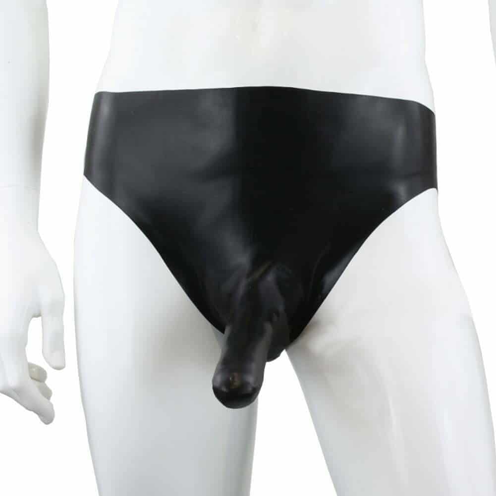 Latex Slip mit Penishülle - Rüsselslip, schwarz