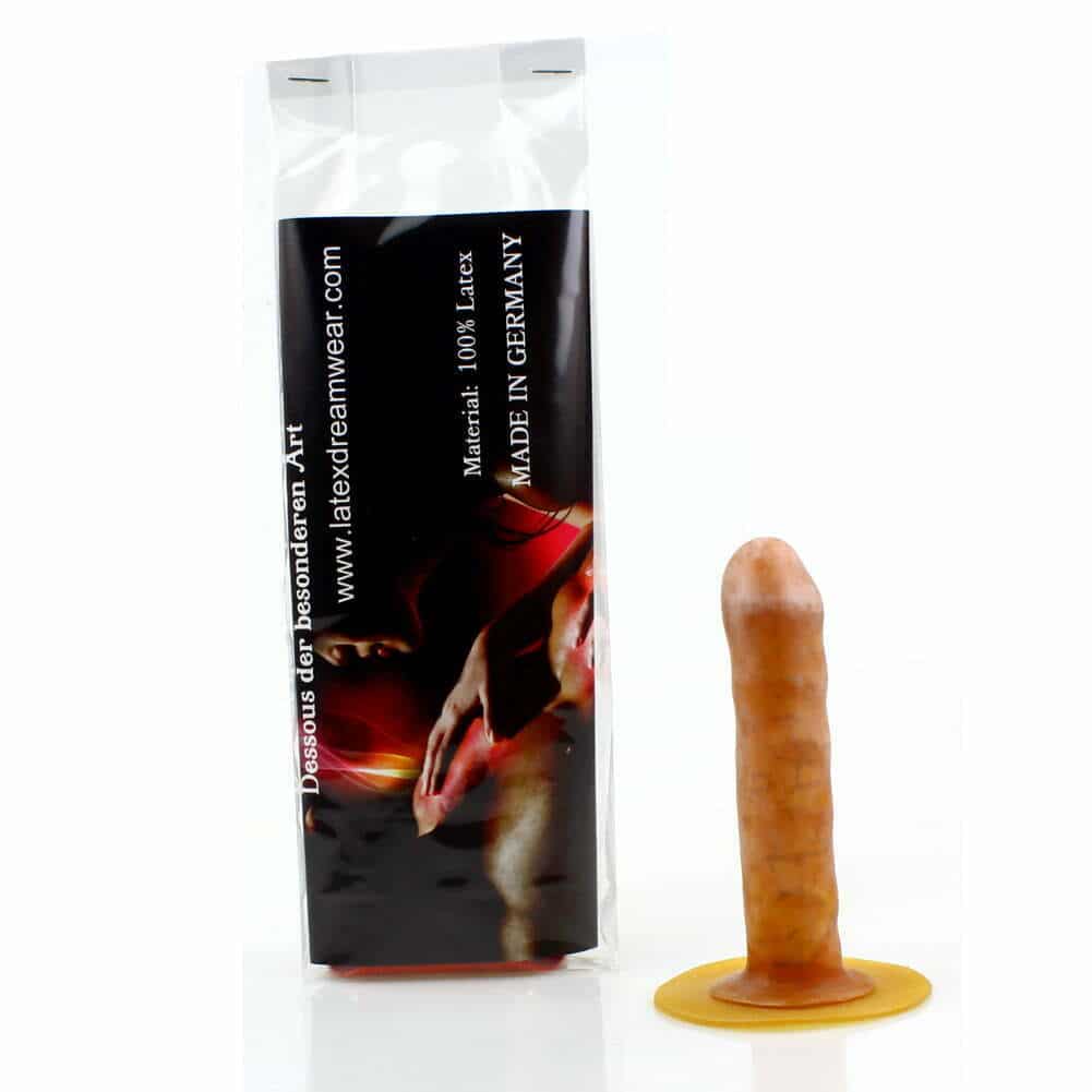 Flexibler Latex-Dildo von LatexDreamwear für Badewannennutzung.