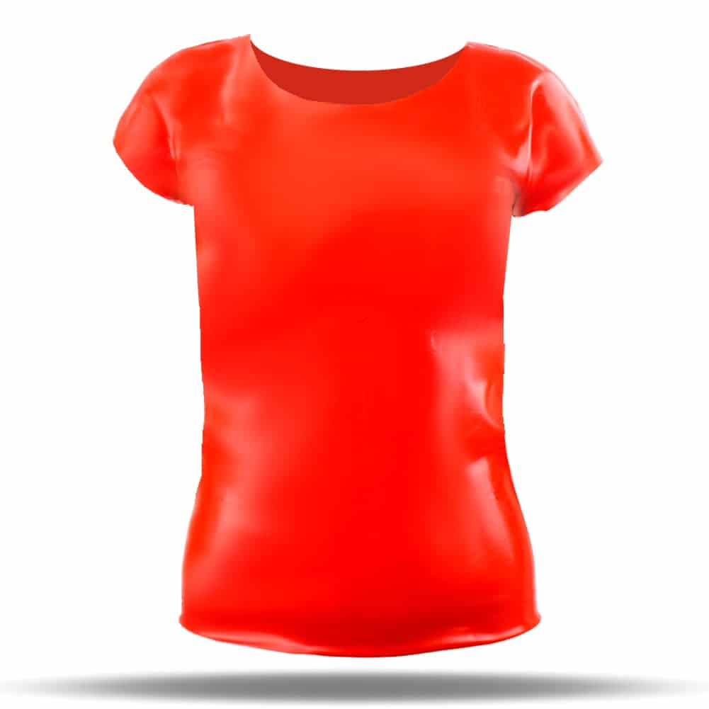 Latex T-Shirt Herren, schwarz oder rot, 0.3 mm dick