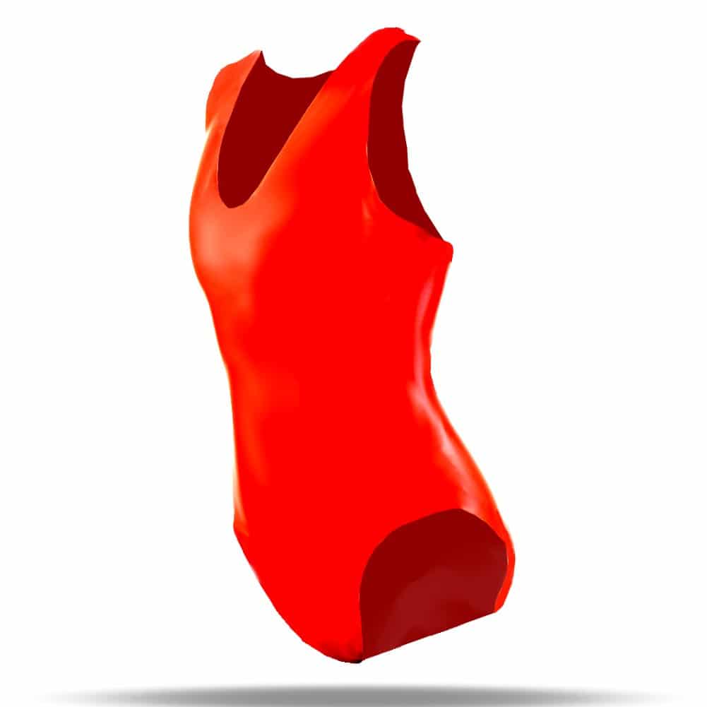 Latex Body / Badeanzug, schwarz oder rot, 0.3 mm dick