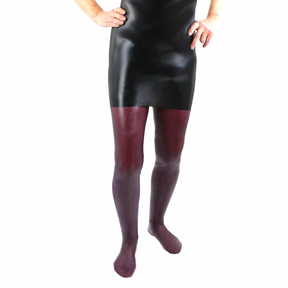 Latex Damen-Strümpfe superlang, lila, getaucht, 0.4mm