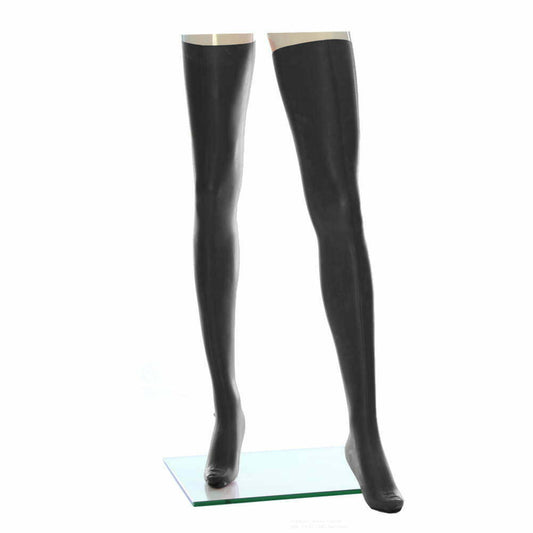 Latex Damen-Strümpfe mit geformten Waden, schwarz, getaucht, 0.3mm