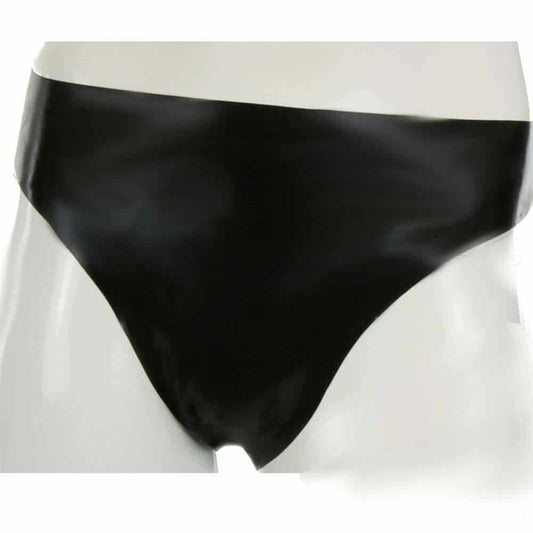 Eleganter Latex Slip in Schwarz von LatexDreamwear, glatt und hochwertig verarbeitet