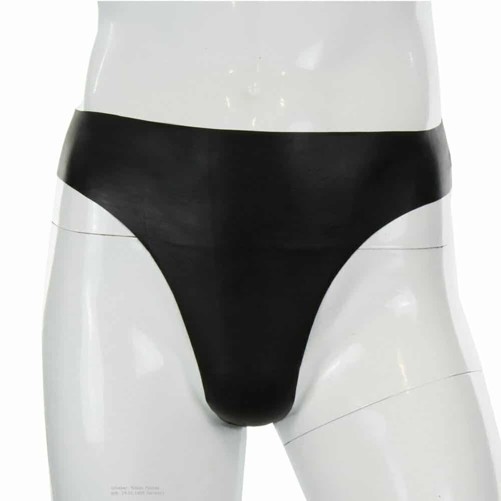 Latex, Damen-String, 100% Latex, schwarz, getaucht, 0.3mm