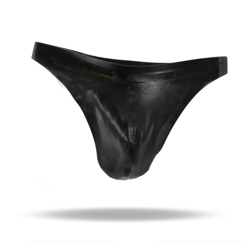 Latex Herren Tanga in Schwarz, handgefertigt und aus 100% Latex von LatexDreamwear.