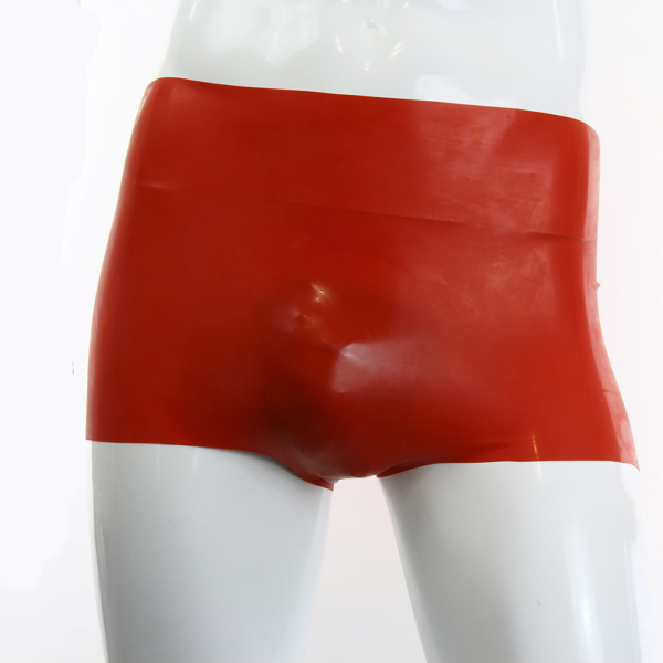 100% Latex RUBBER Männer Hotpants getaucht 0.4 rot